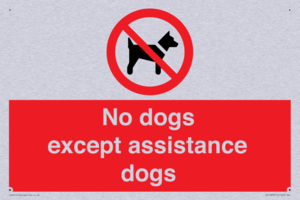 No dogs except assistance dogs